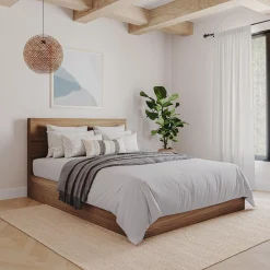 Grand lit avec rangement 3 tiroirs et tête de lit (60
