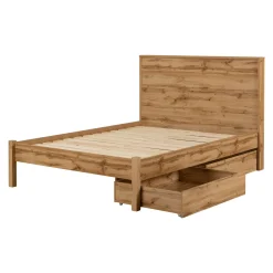 Grand lit avec rangement 2 tiroirs et tête de lit (60