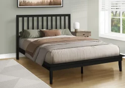 Grand lit en bois massif avec tête de lit (60