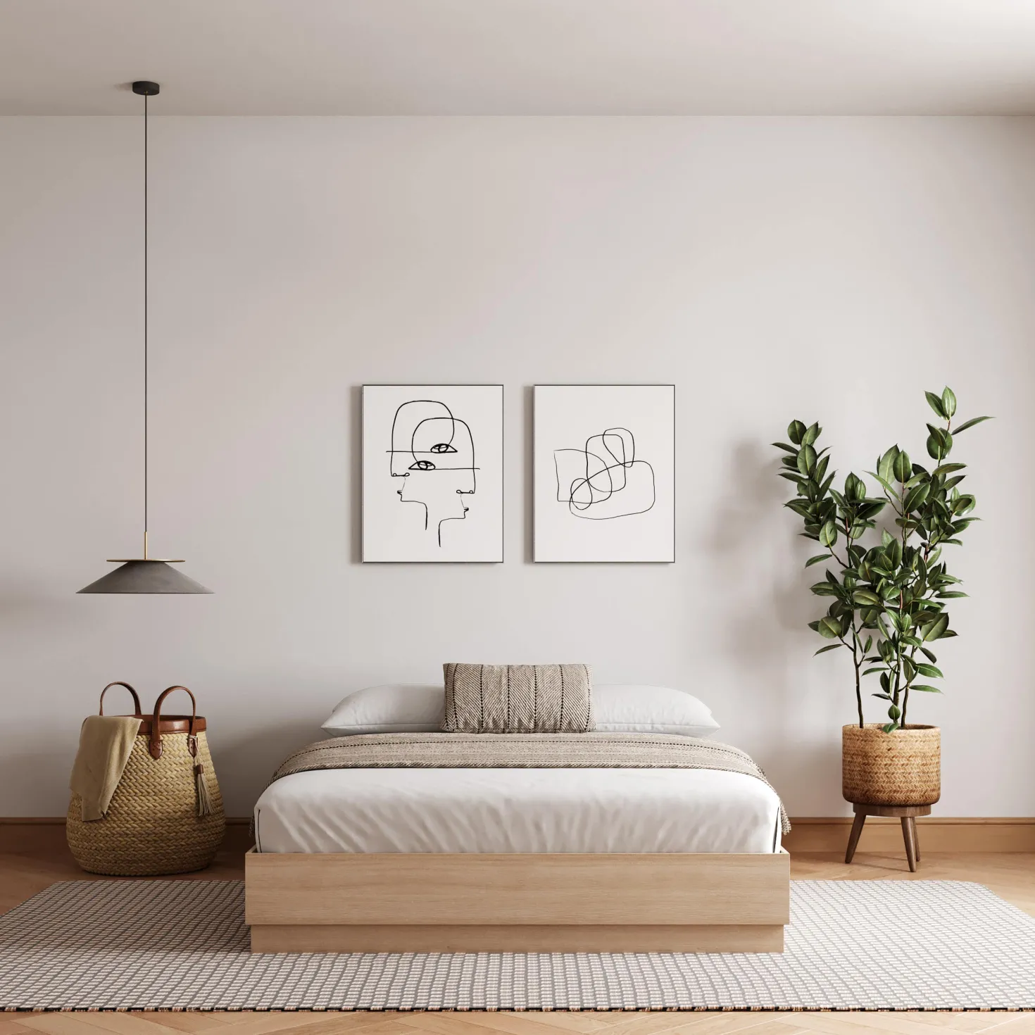 Grand lit plateforme (60") - Nexera