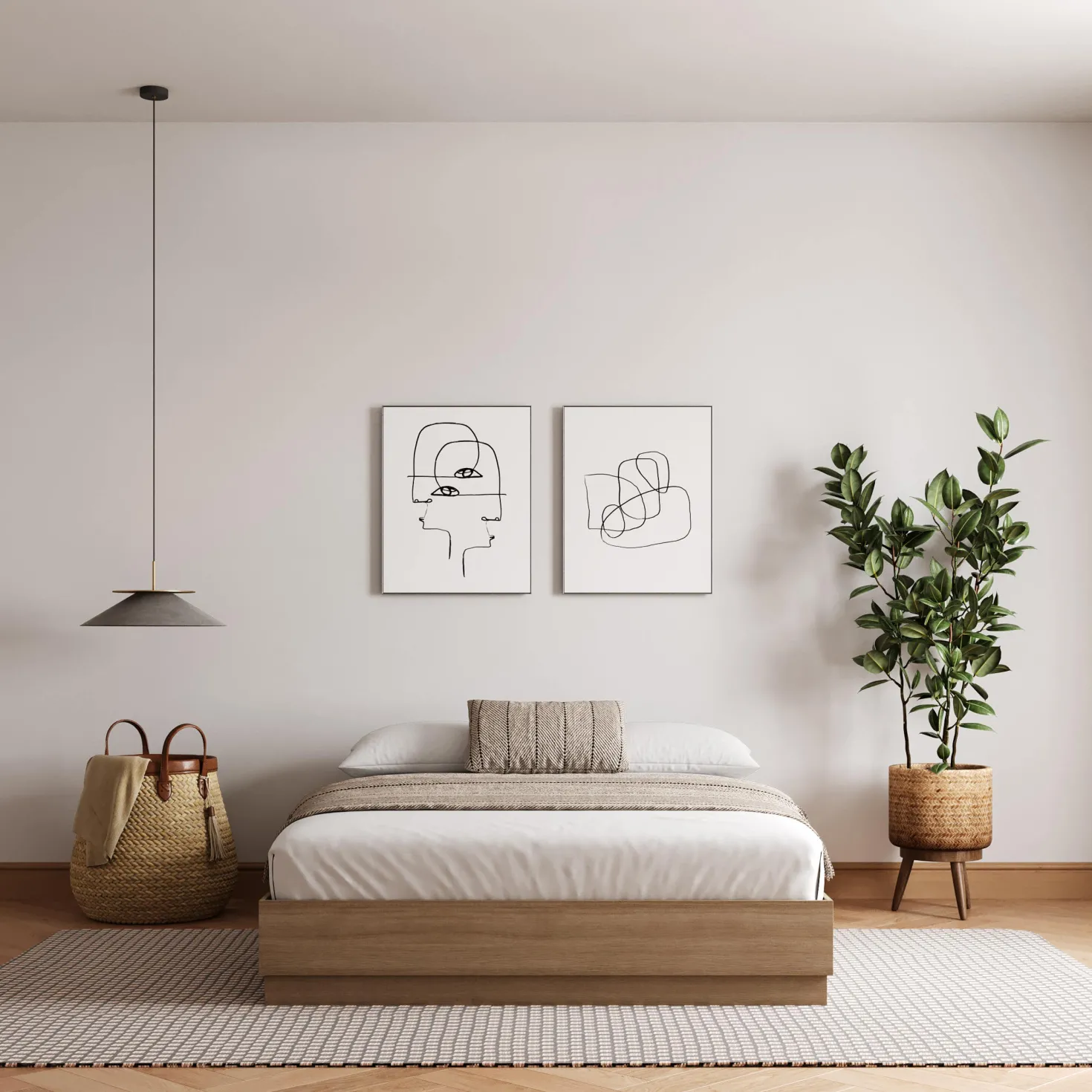 Grand lit plateforme (60") - Nexera
