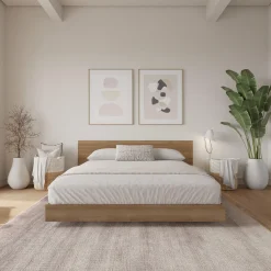Grand lit plateforme avec tête de lit (60") - Nexera