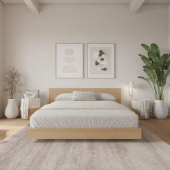 Grand lit plateforme avec tête de lit (60