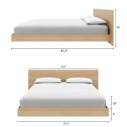 Grand lit plateforme avec tête de lit (60