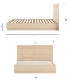 Grand lit plateforme avec tête de lit (60