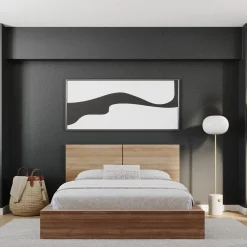 Grand lit plateforme avec tête de lit (60
