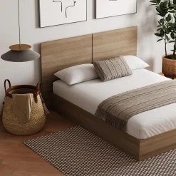 Grand lit plateforme avec tête de lit (60