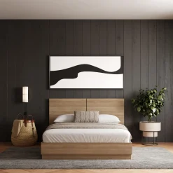 Grand lit plateforme avec tête de lit (60
