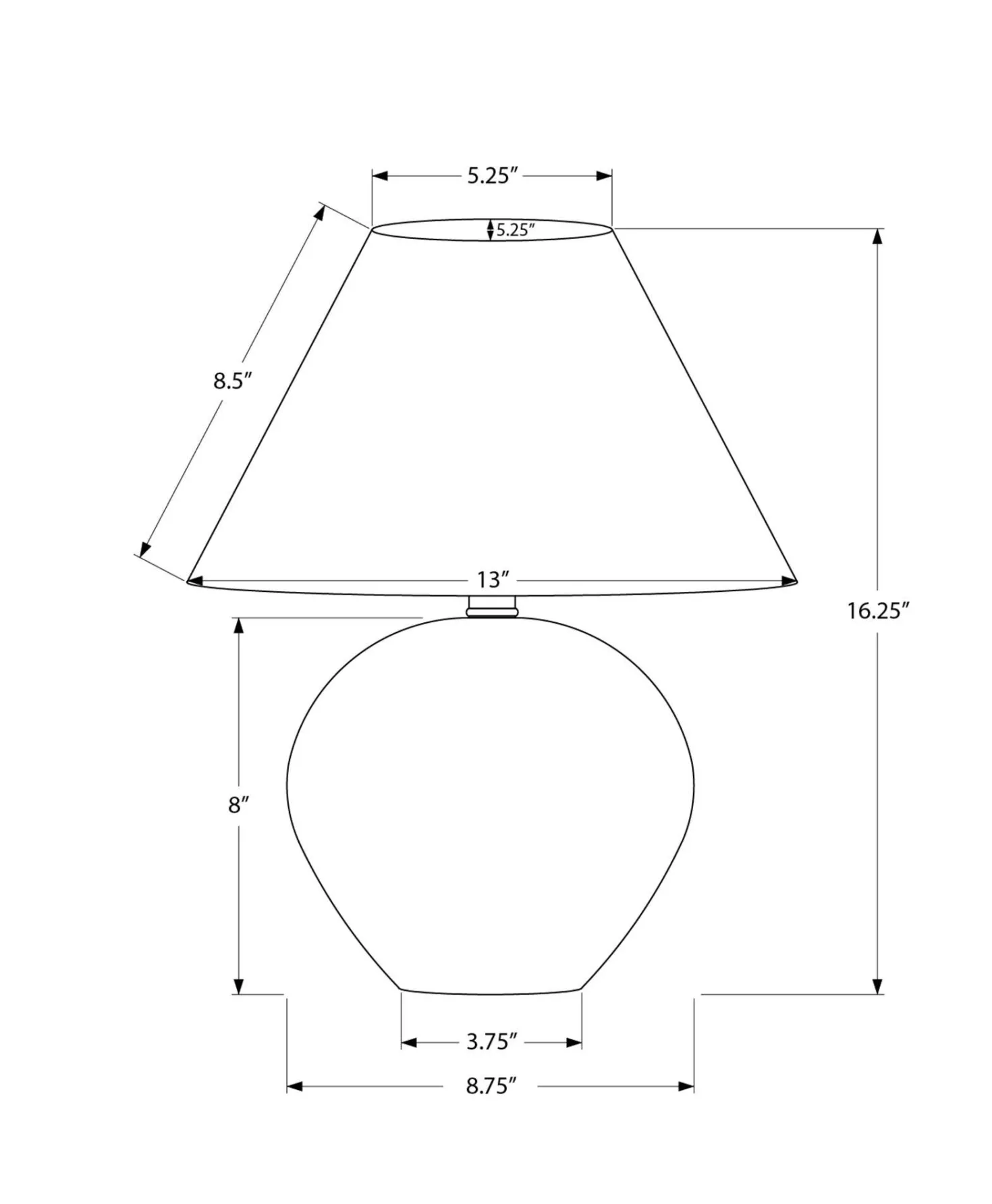 Lampe de table 16"H en céramique