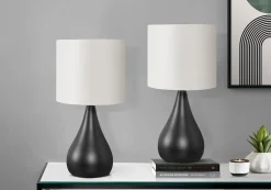 lampe de table 18"H en métal (bte de 2)