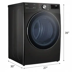 LG Ens laveuse et sécheuse, Inox Noir, Chargement frontal