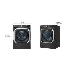 LG Ensemble laveuse sécheuse, Inox noir, Chargement frontal