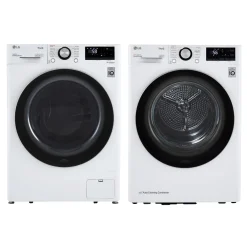 LG Ensemble laveuse sécheuse, Blanc, Chargement frontal