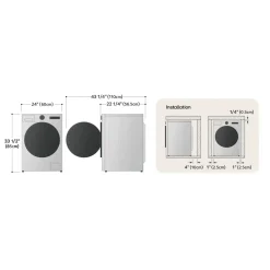 LG Ensemble laveuse sécheuse, Blanc, Chargement frontal