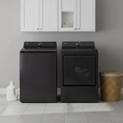 LG Ensemble laveuse sécheuse, Noir, Chargement par le haut
