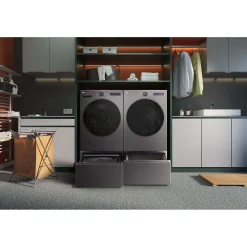 LG Laveuse Chargement frontal Inox Noir 27