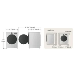 LG Laveuse Chargement frontal Inox Noir 27