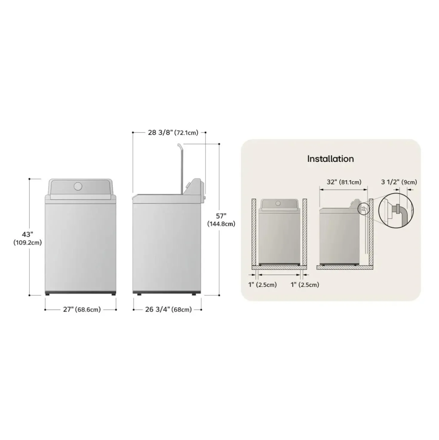 LG Laveuse Chargement par le haut Noir 27" - WT8600CB