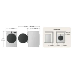 LG Laveuse et sécheuse tout-en-un, Inox Noir, 27