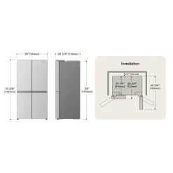 LG Réfrigérateur 23,6 pi3 36 po Acier inoxydable Portes françaises - LF24C8200S
