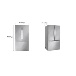LG Réfrigérateur 27 pi3 36 po Acier inoxydable Congélateur en bas, Portes françaises - LRFLC2706S