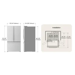 LG Réfrigérateur 31,7 pi3 36 po Acier inoxydable Portes françaises - LRFLS3206S