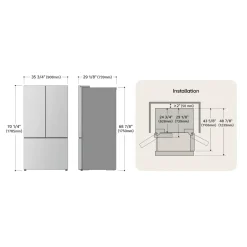 LG Réfrigérateur 26 pi3 36 po Acier inoxydable Congélateur en bas, Portes françaises - LRYKC2606S