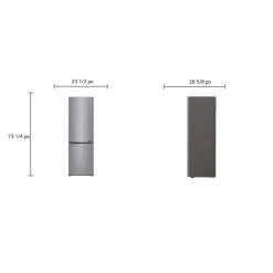 LG Réfrigérateur 12 pi3 24 po Argent platine Congélateur en bas - LBNC12231V