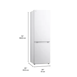 LG Réfrigérateur 12 pi3 24 po Blanc Congélateur en bas - LB12C2000W