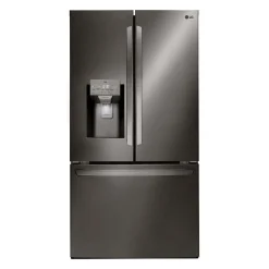 LG Réfrigérateur 28 pi3 36 po Inox Noir Congélateur en bas, Portes françaises - LRFS28XBD