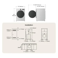 LG Sécheuse Chargement frontal Inox Noir 27