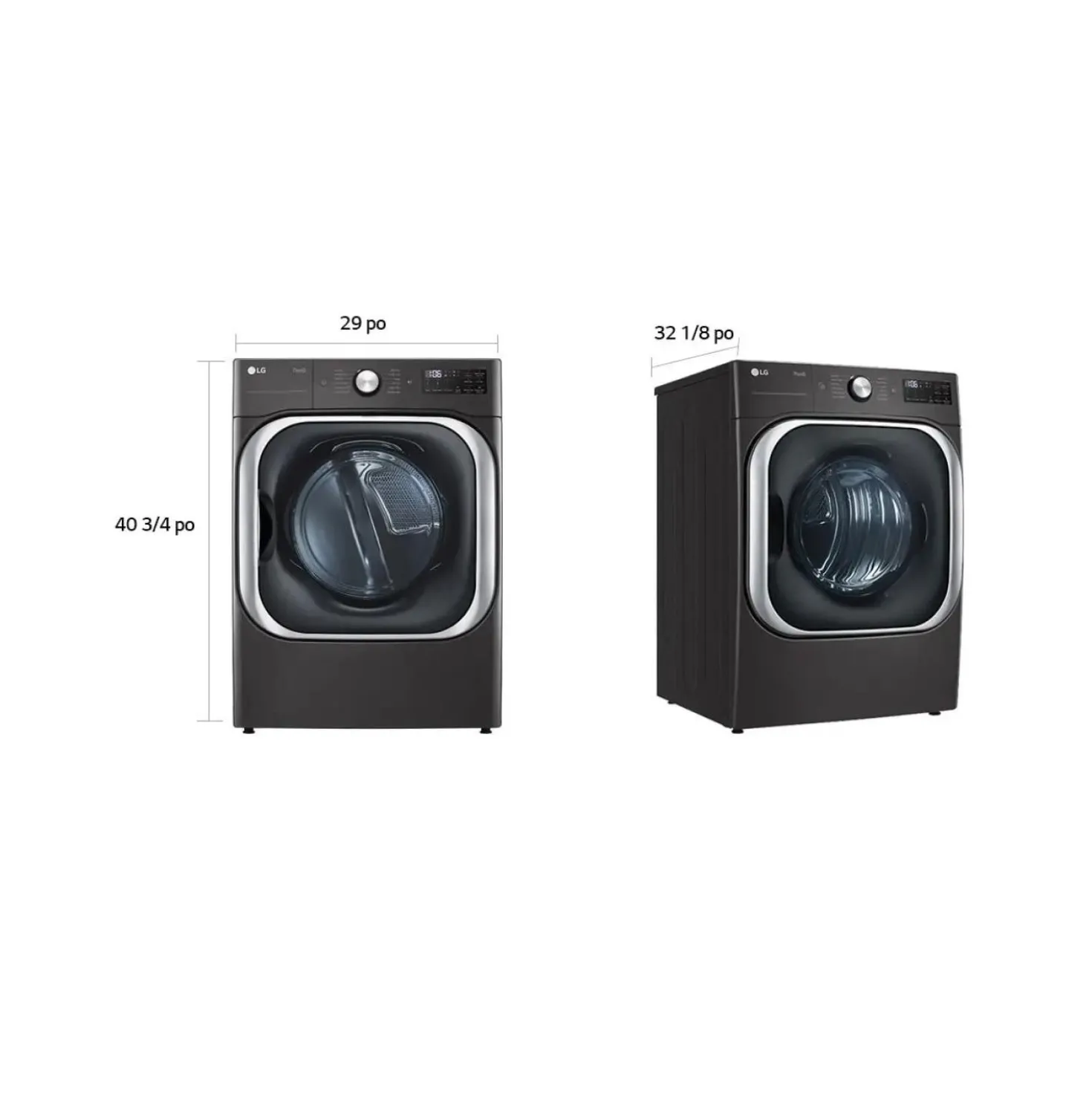LG Sécheuse Chargement frontal Inox Noir 29" - DLEX8900B