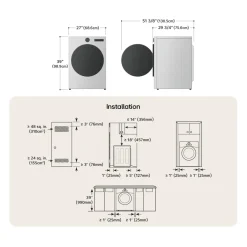 LG Sécheuse Chargement frontal Inox Noir 27