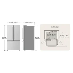 LG STUDIO Réfrigérateur 26,5 pi3 36 po Acier inoxydable Portes françaises - SRFB27S3
