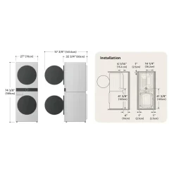 LG Tour de lavage, Acier noir, 27