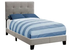 Lit - simple / tissu gris - Monarch