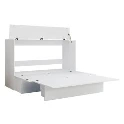 Lit cabinet queen avec matelas 6,5 po - blanc