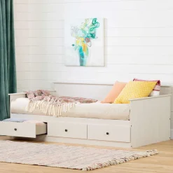 Lit de jour simple avec rangement 3 tiroirs (39