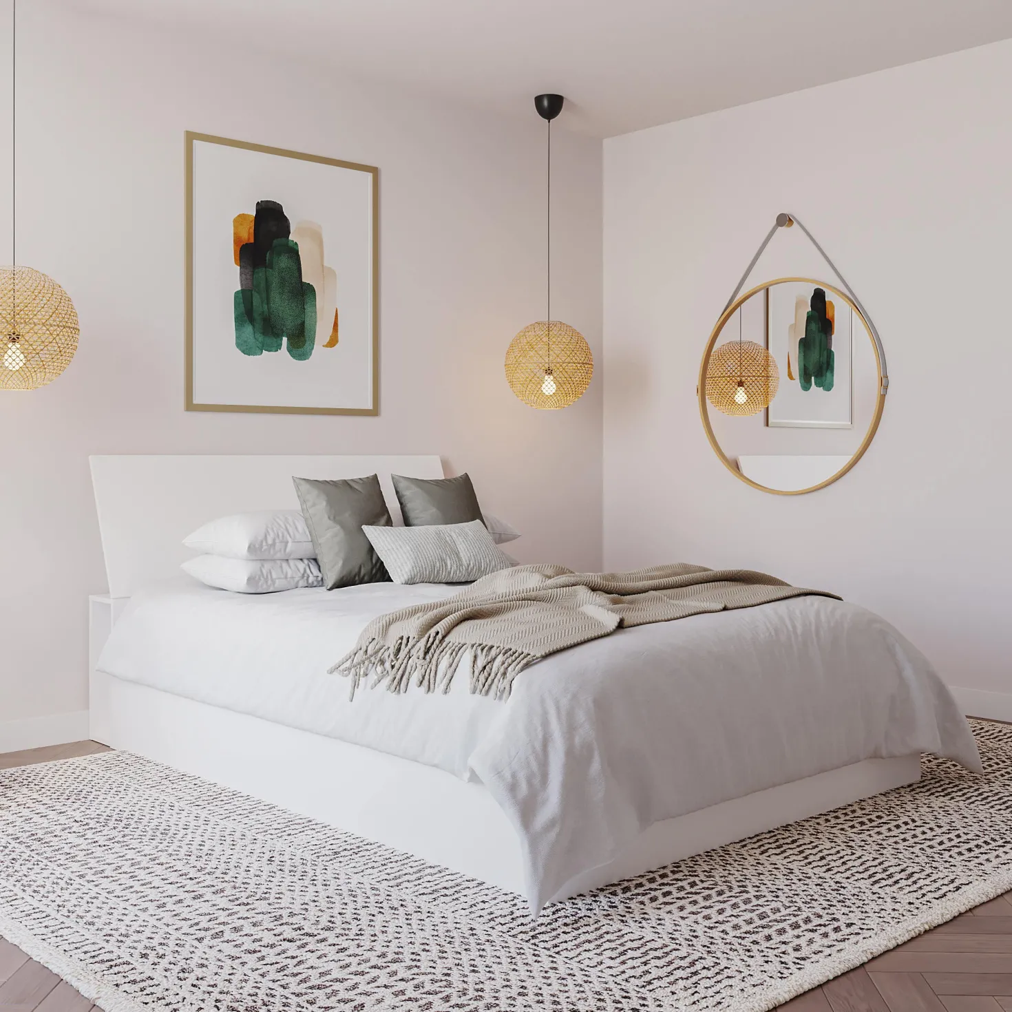 Lit double avec rangement 3 tiroirs et tête de lit (54") - Nexera