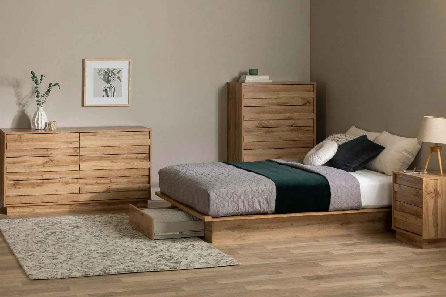 Lit double/queen avec rangement 1 tiroir (54"/60") - South Shore