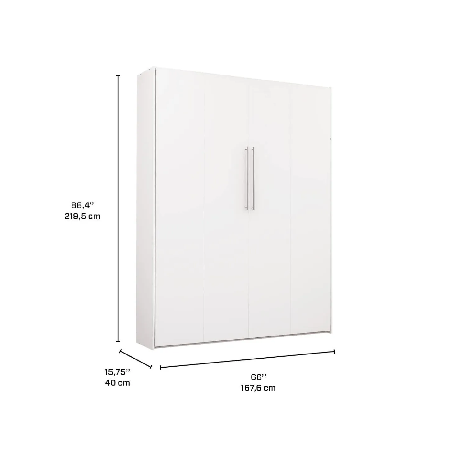 Lit escamotable queen - blanc