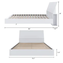 Lit plateforme double et tête de lit (54