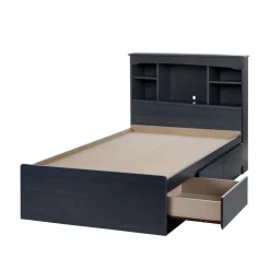 Lit simple avec rangement 3 tiroirs et tête de lit (39