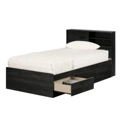 Lit simple avec rangement 3 tiroirs et tête de lit (39
