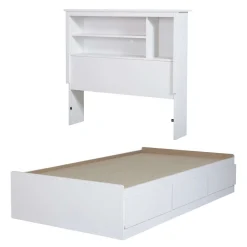 Lit simple avec rangement 3 tiroirs et tête de lit (39