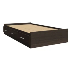 Lit simple avec rangement 3 tiroirs et tête de lit (39
