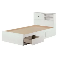 Lit simple avec rangement 3 tiroirs et tête de lit (39