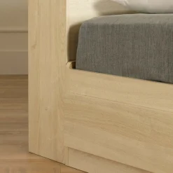 Lit simple avec rangement 3 tiroirs et tête de lit (39