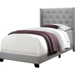 Lit simple en tissu avec tête de lit (39")