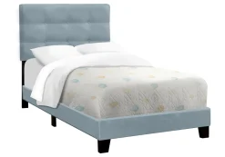 Lit simple en velours avec tête de lit (39")